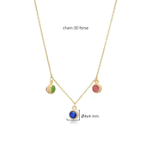 Mix Colorful Shaker Ball 925 Sterling Silver Necklace