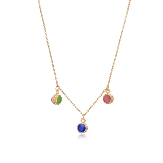 Mix Colorful Shaker Ball 925 Sterling Silver Necklace | 925 Sterling Silver Wholesale | Sade Silver Mix Colorful Shaker Ball 925 Sterling Silver Necklace - Sade 925 Silver Jewelry