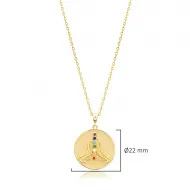 Body Chakras Design Colorful Stone Charm Necklace Handmade 925 Sterling Silver Jewelry Turkish Wholesale Pendant