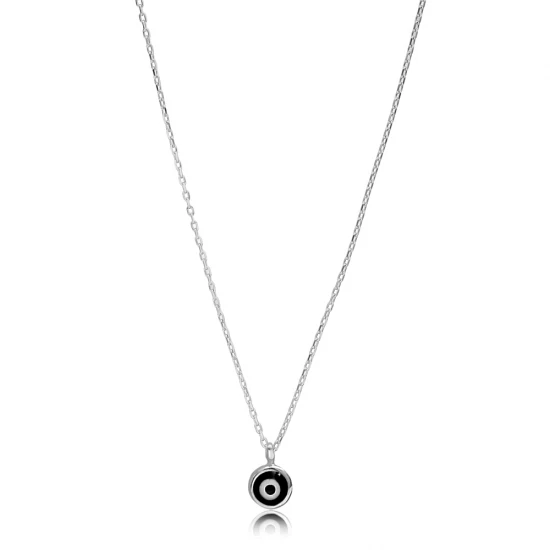 Black Evil Eye 925 Sterling Silver Necklace