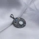 Oxidized Galaxy Stars Opal Medallion 925 Silver Pendant Oxidized Galaxy Stars Opal Medallion 925 Silver Pendant