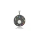 Oxidized Galaxy Stars Opal Medallion 925 Silver Pendant Oxidized Galaxy Stars Opal Medallion 925 Silver Pendant