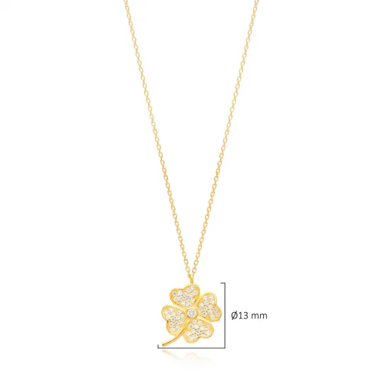 Turkish Clover CZ 925 Sterling Silver Necklace Turkish Clover CZ 925 Sterling Silver Necklace