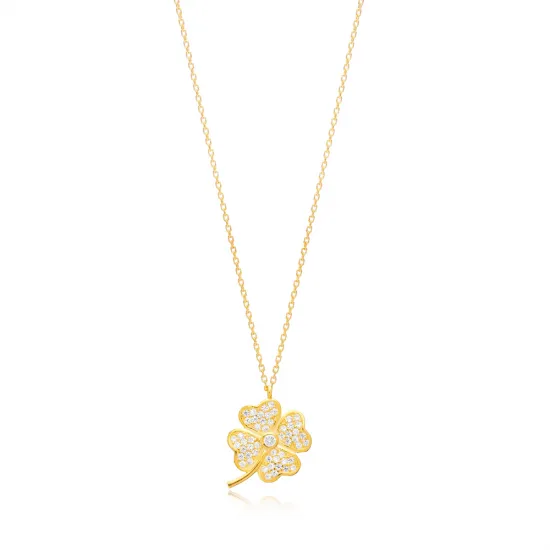 Turkish Clover CZ 925 Sterling Silver Necklace Turkish Clover CZ 925 Sterling Silver Necklace