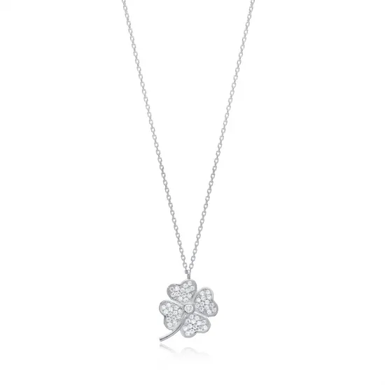 Turkish Clover CZ 925 Sterling Silver Necklace Turkish Clover CZ 925 Sterling Silver Necklace
