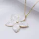 Ø27 mm Star Flower Charm Mother of Pearl Enamel Charm Necklace Turkish Handmade Wholesale 925 Sterling Silver
