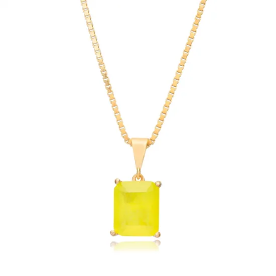Yellow Color Natural 925 Sterling Silver Necklace