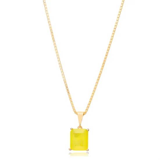 Yellow Color Natural 925 Sterling Silver Necklace