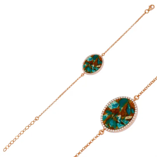Oval Turquoise 925 Sterling Silver Bracelet Oval Turquoise 925 Sterling Silver Bracelet