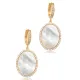 Mother Of Pearl CZ Oval Dangle Sterling Silver Earrings Mother Of Pearl CZ Oval Dangle Sterling Silver Earrings