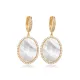 Mother Of Pearl CZ Oval Dangle Sterling Silver Earrings Mother Of Pearl CZ Oval Dangle Sterling Silver Earrings