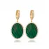 Malachite CZ Stone Oval Design Turkish Handmade Jewelry Wholesale 925 Sterling Silver Dangle Earring