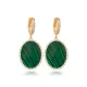 Malachite CZ Stone Oval Design Turkish Handmade Jewelry Wholesale 925 Sterling Silver Dangle Earring