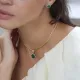 New Trend Round Shape Malachite CZ 925 Silver Necklace New Trend Round Shape Malachite CZ 925 Silver Necklace
