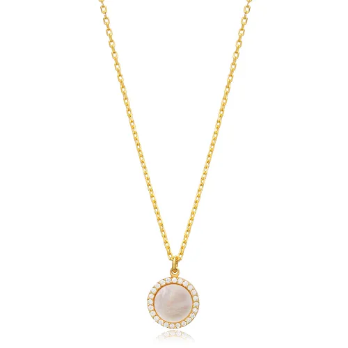Mother Of Pearl CZ New Trend Sterling Silver Necklace
