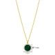 11mm Malachite CZ 925 Sterling Silver Necklace - Sade 925 Silver Jewelry