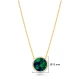 CZ Azurite Round Shape 925 Sterling Silver Necklace