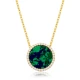 CZ Azurite Round Shape 925 Sterling Silver Necklace