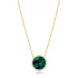 CZ Azurite Round Shape 925 Sterling Silver Necklace