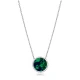 CZ Azurite Round Shape 925 Sterling Silver Necklace