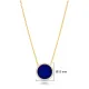 Lapis Lazuli And CZ Round 925 Sterling Silver Necklace