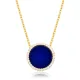 Lapis Lazuli And CZ Round 925 Sterling Silver Necklace
