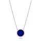 Lapis Lazuli And CZ Round 925 Sterling Silver Necklace