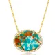 Turquoise CZ Oval 925 Sterling Silver Necklace