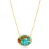 Turquoise CZ Oval 925 Sterling Silver Necklace