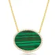 Malachite CZ Oval 925 Sterling Silver Necklace