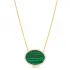 Malachite CZ Oval 925 Sterling Silver Necklace