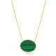 Malachite CZ Oval 925 Sterling Silver Necklace