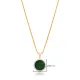 Round Shape Malachite CZ 925 Sterling Silver Necklace Round Shape Malachite CZ 925 Sterling Silver Necklace
