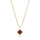 Tiger Eye CZ Clover Shape 925 Sterling Silver Necklace Tiger Eye CZ Clover Shape 925 Sterling Silver Necklace