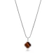 Tiger Eye CZ Clover Shape 925 Sterling Silver Necklace Tiger Eye CZ Clover Shape 925 Sterling Silver Necklace