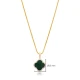 Malachite CZ Clover 925 Sterling Silver Necklace Malachite CZ Clover 925 Sterling Silver Necklace