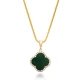 Malachite CZ Clover 925 Sterling Silver Necklace Malachite CZ Clover 925 Sterling Silver Necklace