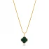 Malachite CZ Clover 925 Sterling Silver Necklace