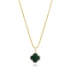 Malachite CZ Clover 925 Sterling Silver Necklace Malachite CZ Clover 925 Sterling Silver Necklace