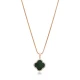 Malachite CZ Clover 925 Sterling Silver Necklace Malachite CZ Clover 925 Sterling Silver Necklace