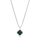 Malachite CZ Clover 925 Sterling Silver Necklace Malachite CZ Clover 925 Sterling Silver Necklace