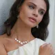Mother of Pearl CZ Stone Round Shape Necklace 925 Sterling Silver Wholesale Jewelry