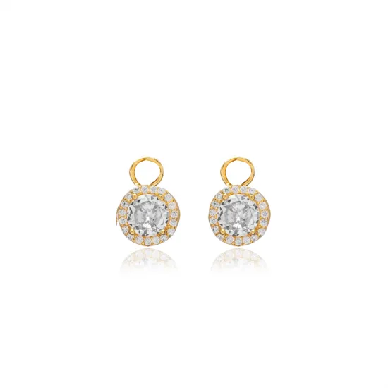 Round Shape CZ 925 Sterling Silver Earrings Round Shape CZ 925 Sterling Silver Earrings