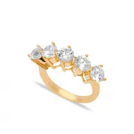 5 Stone CZ Stone 925 Sterling Silver Engagement Ring