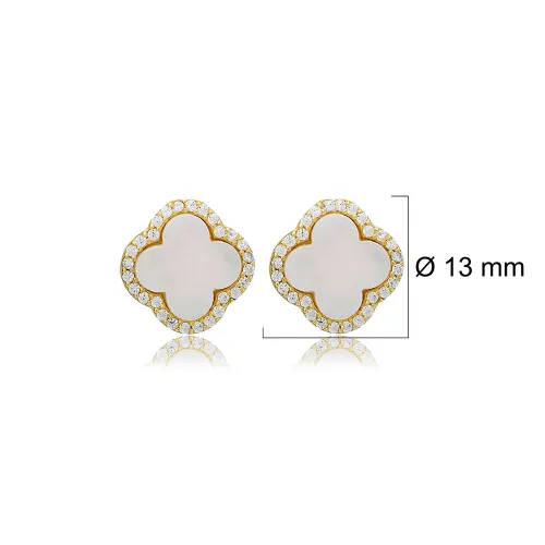 Clover Mother Of Pearl 925 Sterling Silver Earrings Clover Mother Of Pearl 925 Sterling Silver Earrings