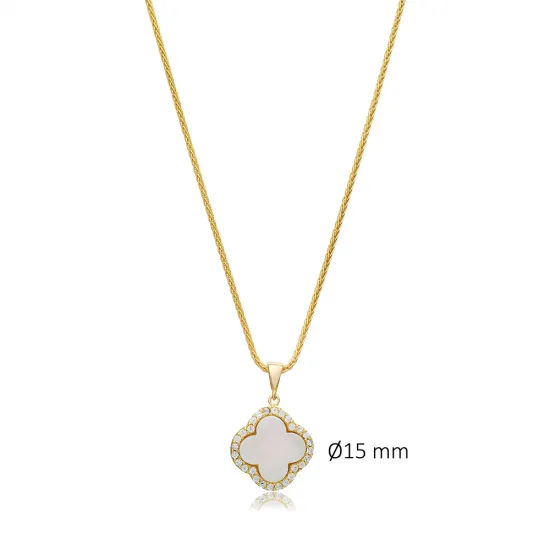 Mother Of Pearl Clover 925 Sterling Silver Necklace Mother Of Pearl Clover 925 Sterling Silver Necklace