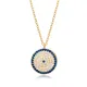 Turkish Evil Eye CZ Stone Charm Necklace 925 Silver Jewelry