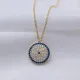 Turkish Evil Eye CZ Stone Charm Necklace 925 Silver Jewelry