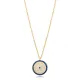 Turkish Evil Eye CZ Stone Charm Necklace 925 Silver Jewelry