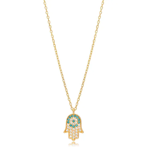 Hamsa Design Sterling Silver Jewelry Charm Necklace Pendant